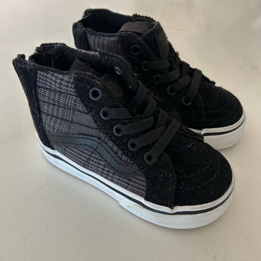Vans Kids Black and Gray High-Top Sneakers